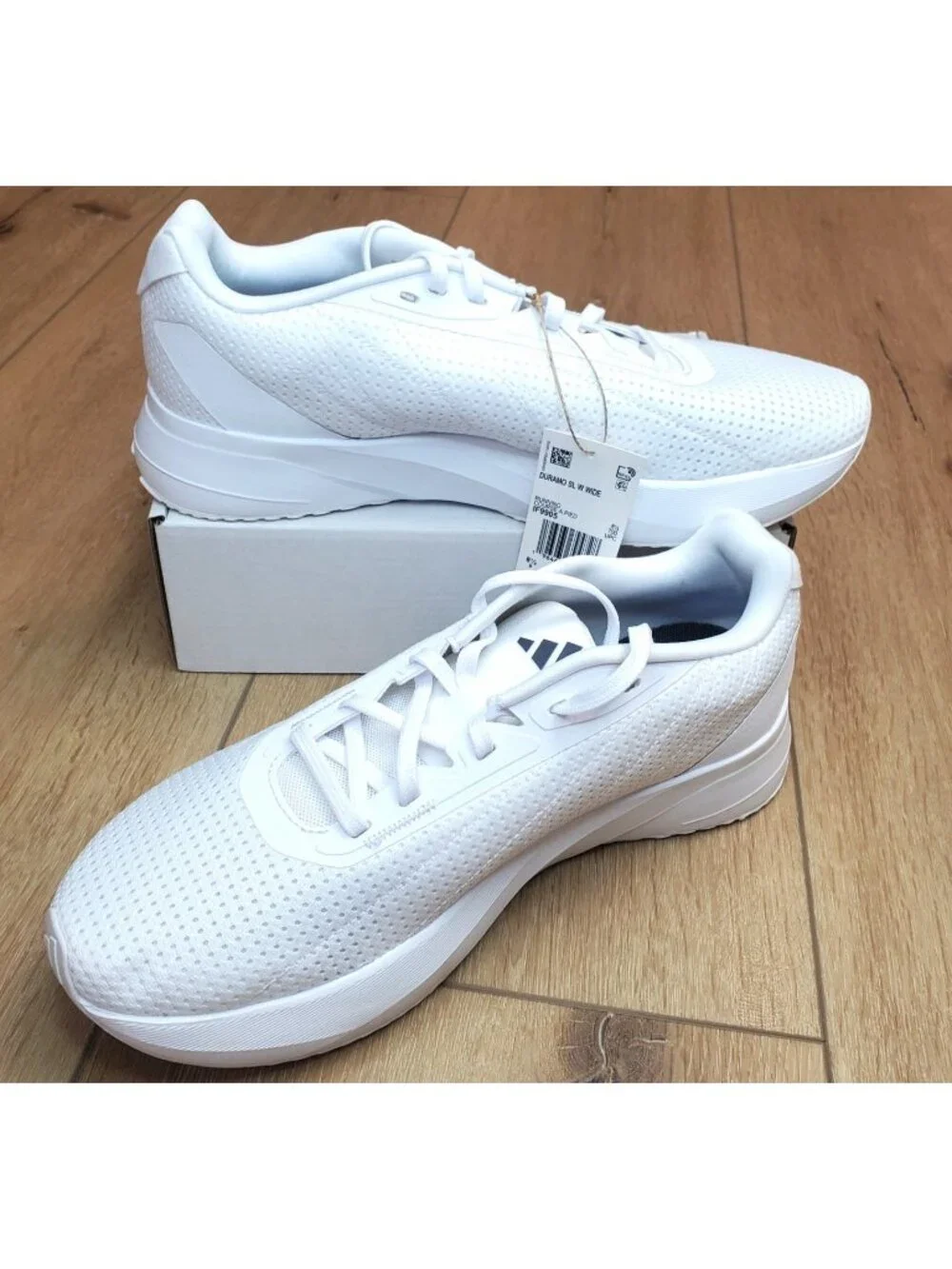Adidas Duramo SL W Womens Running Shoes Size 10 Wide Triple White IF9905 Sneaker